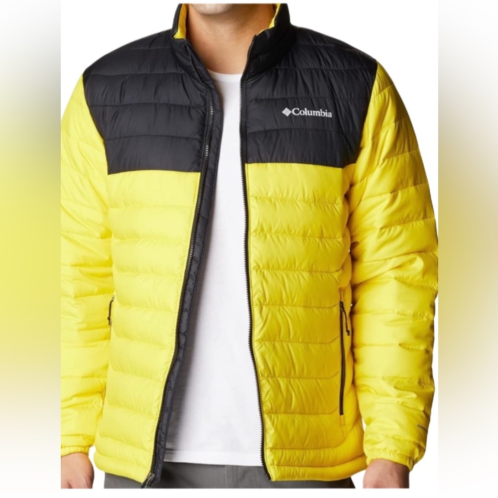Columbia Men's Yellow and Black Powder Lite Jacket XL